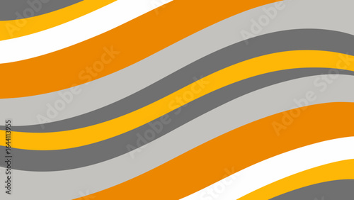 Abstract Wavy Stripes In Orange Grey And White background wave