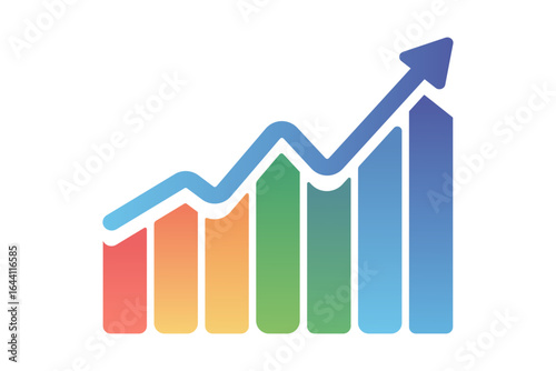  colorful graph illustrates upward trend, symbolizing growth and progress
