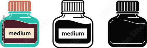 Find art medium bottle vector illustration and design assets
