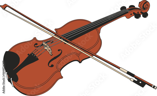 Violin instrument bow musical classical orchestra illustration