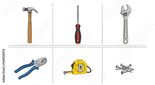 Collection of Essential Handyman Tools for Repair and Construction Isolated on Transparent Background