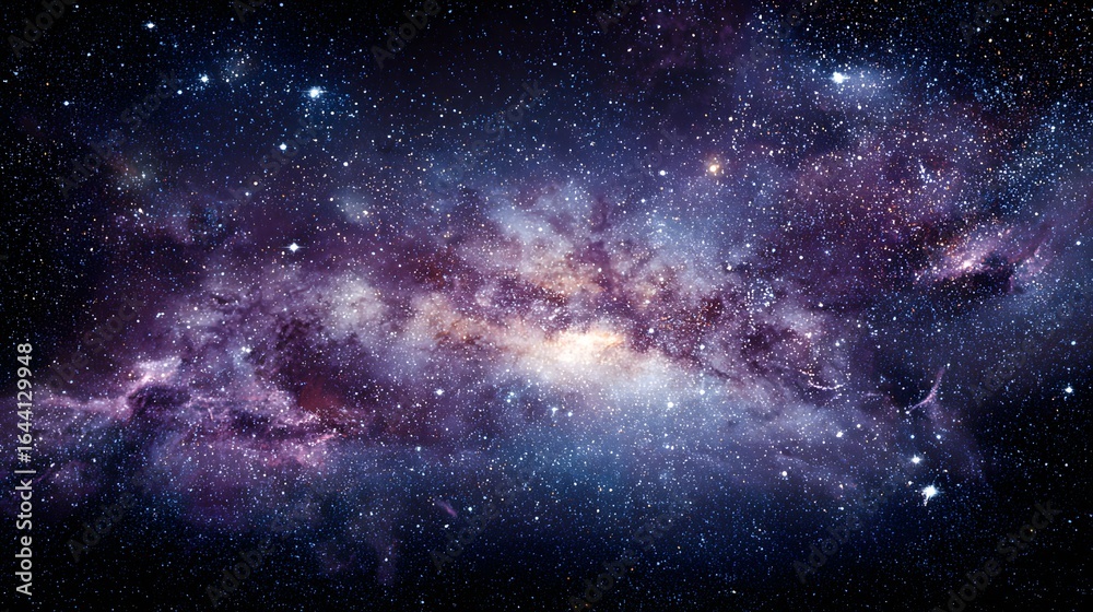 Fototapeta premium Vast expanse of space filled with nebulae and stars.