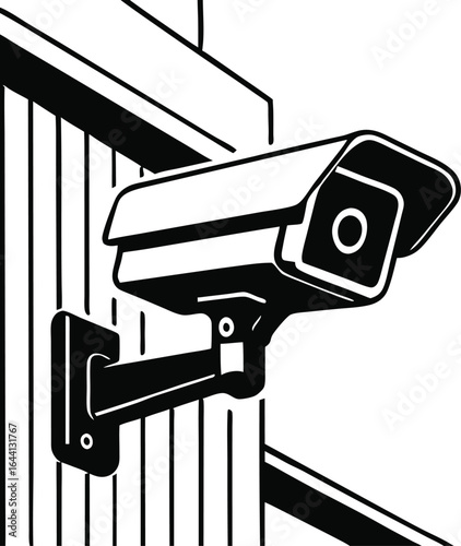 Fixed CCTV, Security Camera Icon Vector Template Illustration Design.