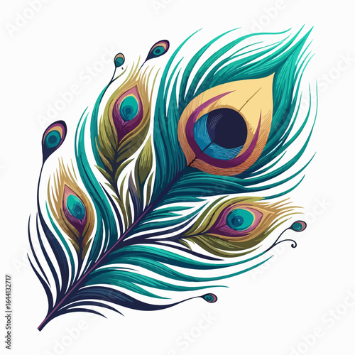 beautiful peacock feather illustration 