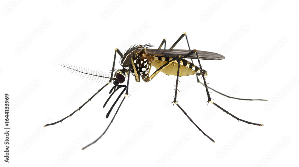 Aedes Mosquito on Transparent Backdrop Detailed Close Up of Insect with Long Legs and Antennae Isolated on Clear Background Aedes Mosquito on Transparent Backdrop Detailed Close Up of Insect with Long Legs and Antennae Isolated on Clear Background