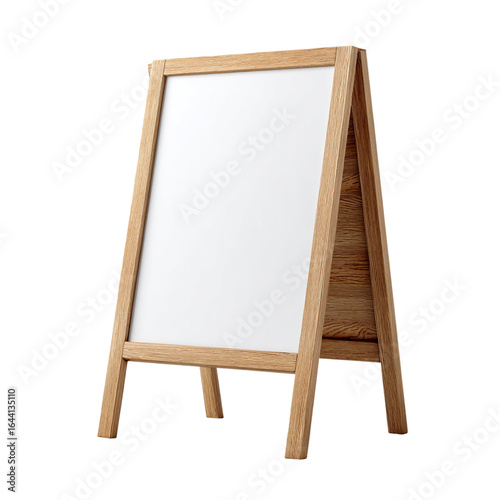 Blank wooden sandwich board isolated on transparent background