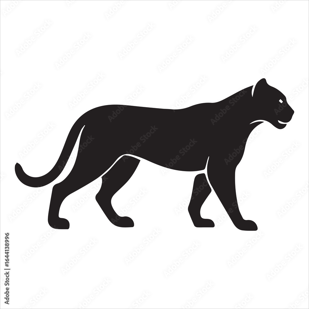 Obraz premium jaguar icon silhouette vector