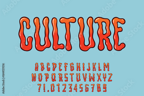 Retro Comic Slime Font Alphabet Vector