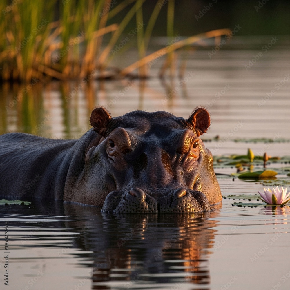 Fototapeta premium hippopotamus in water