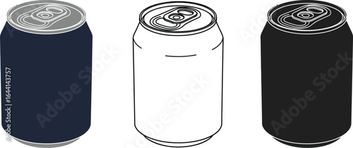 Aluminum can vector illustration mockups drink soda beer