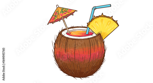 tropical drink in coconut