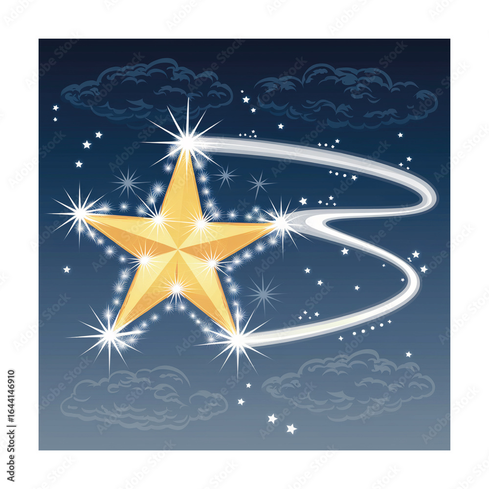 Obraz premium Sparkling Star vector on white background.01