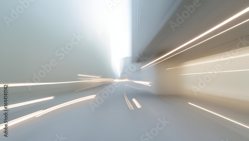 Abstract urban scene with motion blur and light trails for dynamic city feel
