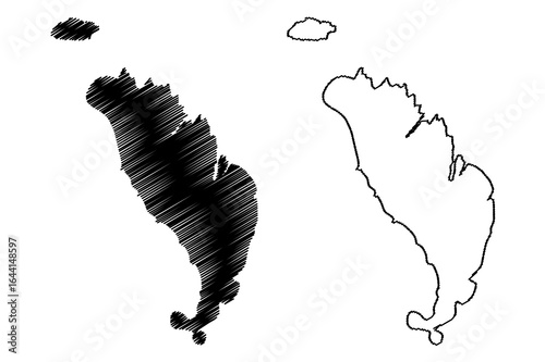 Holm of Papa island (United Kingdom of Great Britain and Northern Ireland, Scotland, Orkney) map vector illustration, scribble sketch Isle of Holm of Papay or Papa Westray map