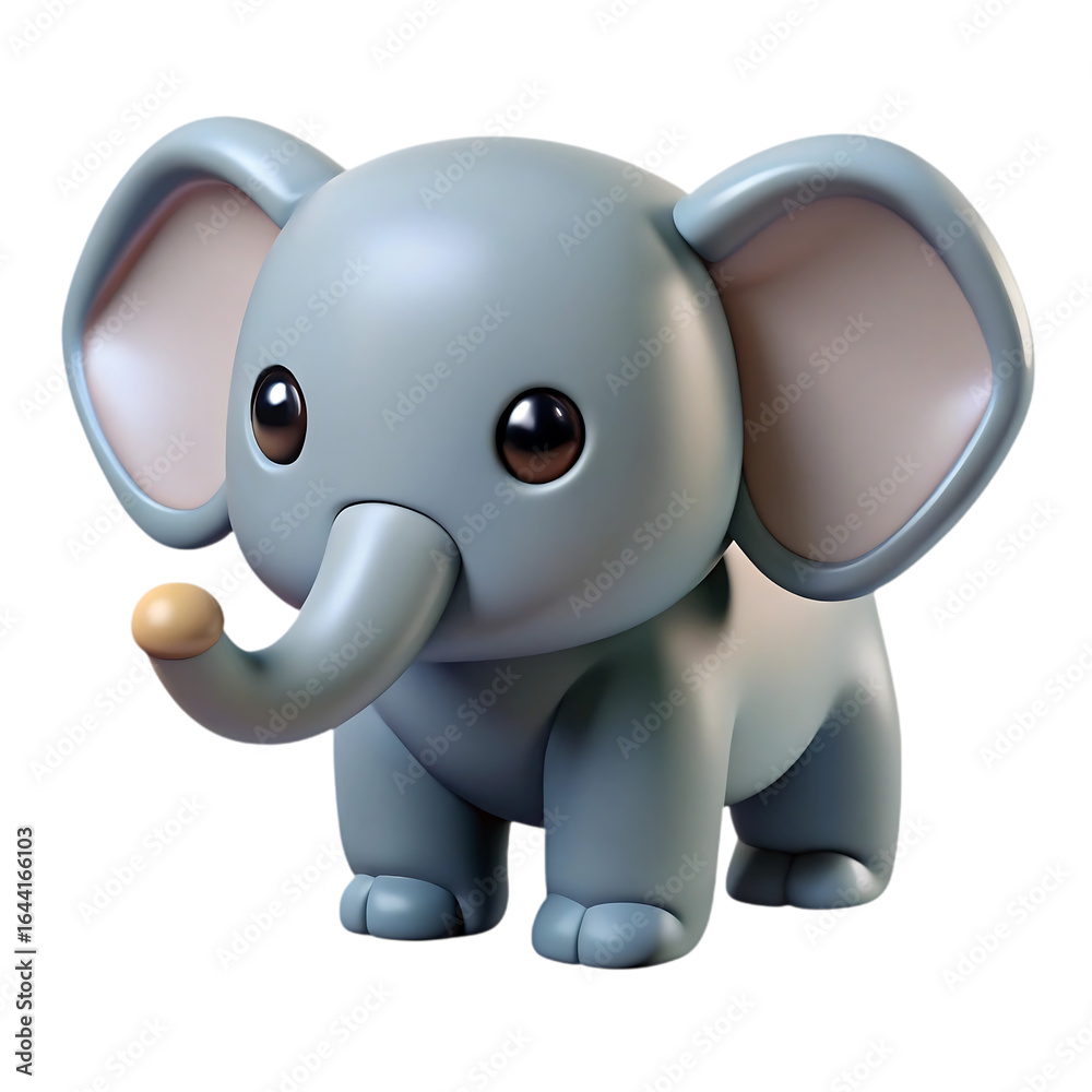 Cute 3D baby elephant holding a sign illustration Cute 3D baby elephant holding a sign illustration
