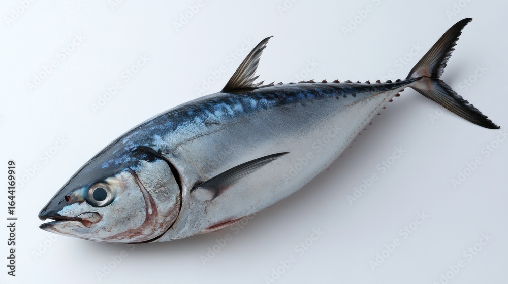 Fototapeta premium Fresh Mackerel Fish on White Background