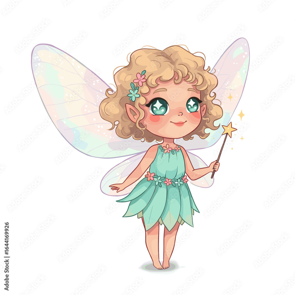 Cute fairy illustration on a white background Cute fairy illustration on a white background