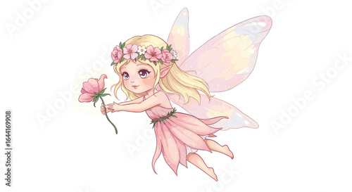 Cute fairy illustration on a white background