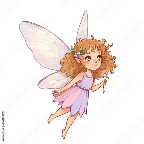 Cute fairy illustration on a white background