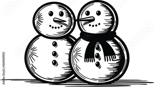 A vector illustration of funny Russian dolls on a white background with a couple and a family