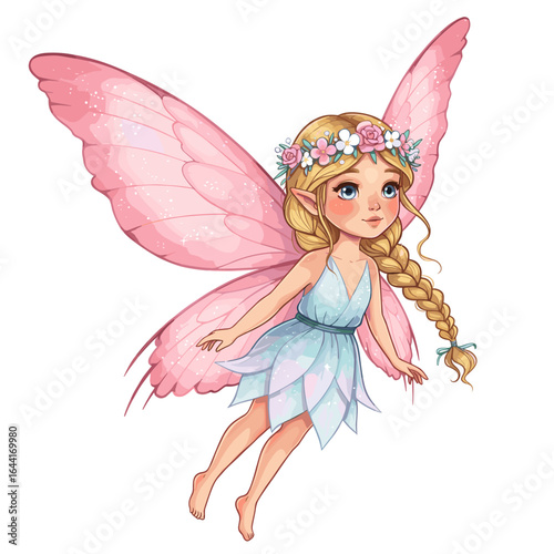 Cute fairy illustration on a white background