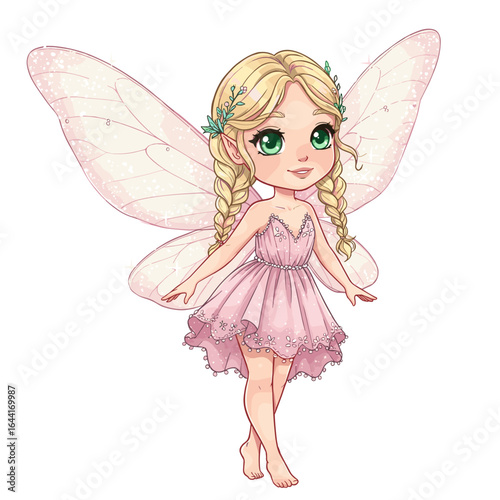 Cute fairy illustration on a white background