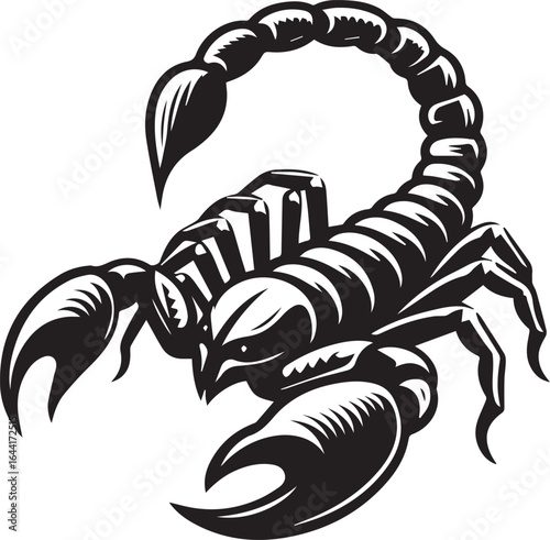 Wallpaper Mural "Black and White Scorpion Vector Illustration – Detailed Tribal Design" Torontodigital.ca