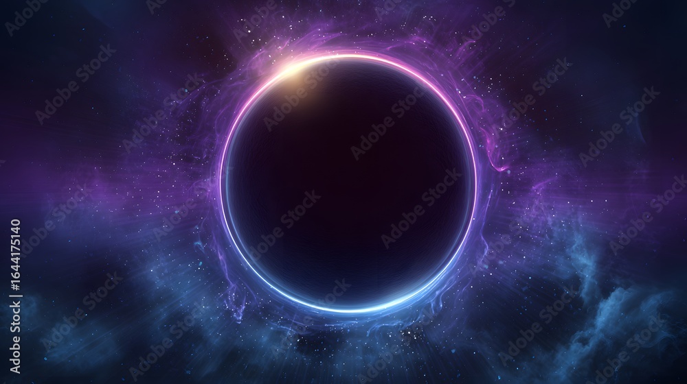 Fototapeta premium Abstract circular design with glowing nebula.