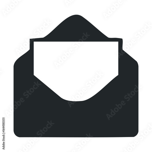 Black envelope icon with white insert