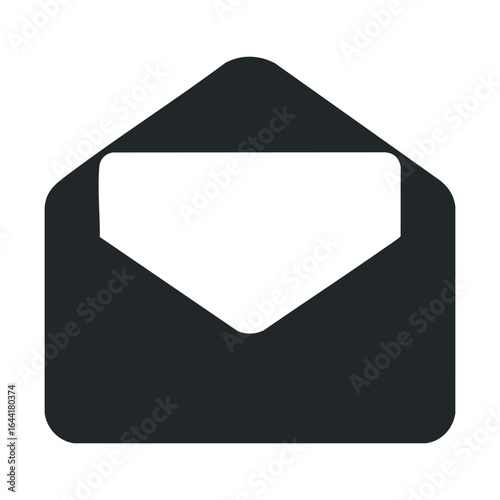 Minimalist black envelope icon with blank insert