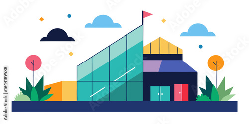 creative tech startup headquarters with asymmetric design