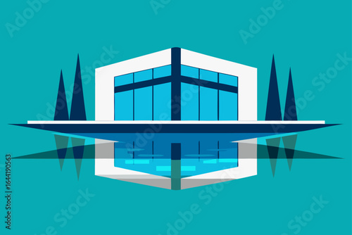 ultra modern headquarters reflective surroundings