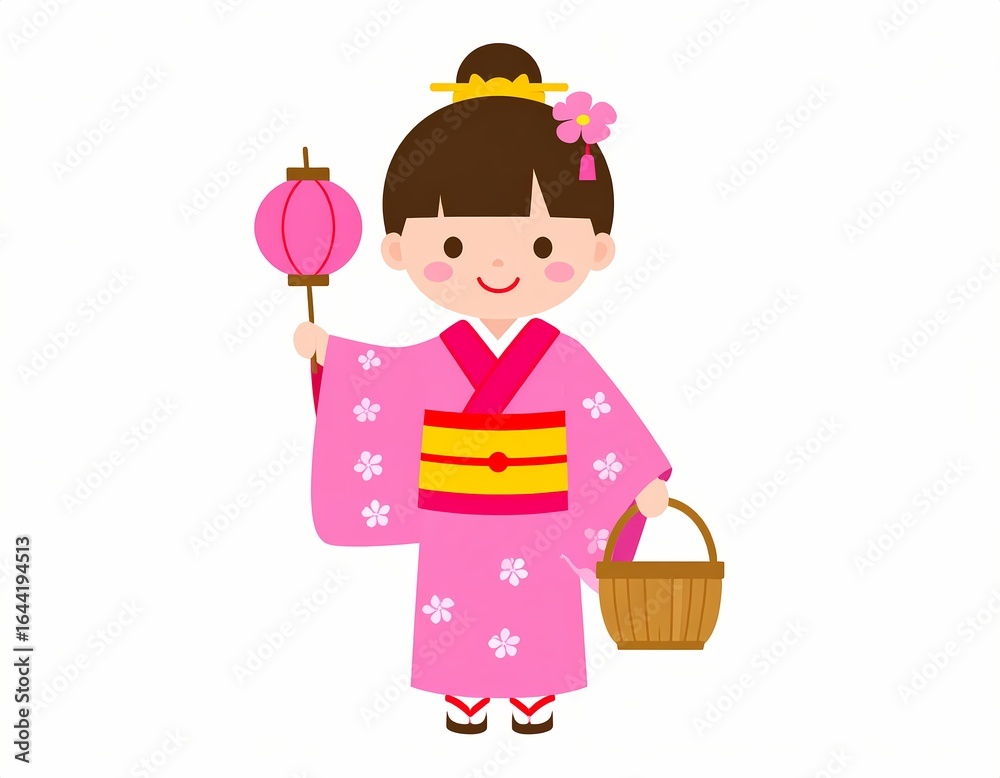Cute, cartoon, lovely, smiling girl in traditional clothes holding a basket in her hands.
Cute, cartoon, lovely, smiling girl in traditional clothes holding a basket in her hands.
