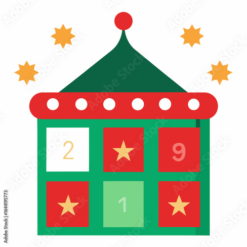 Advent Calendar on White Background
