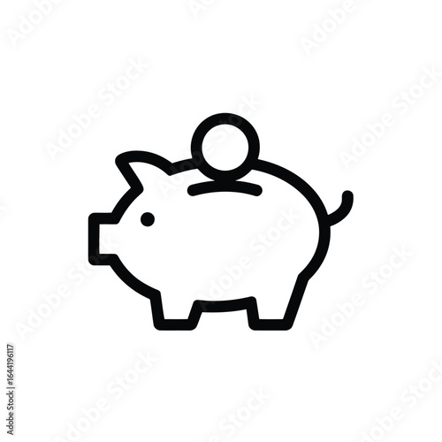 Simple Piggy Bank Illustration A Symbol of Savings Finance and Economic Stability