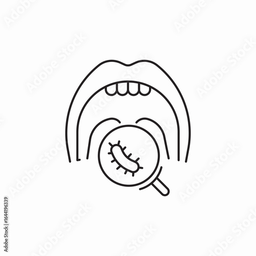 icon vector  mouth bacterias examination 