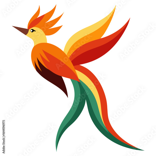 Bird of Paradise Flower on White Background