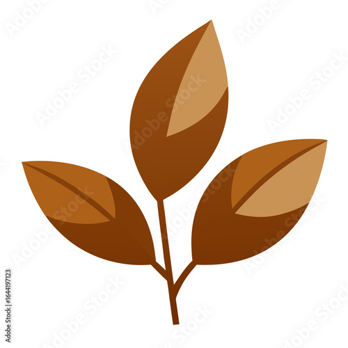 Brown Leaves Isolated on White Background