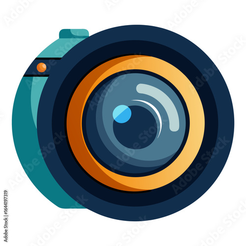Camera Lens on White Background