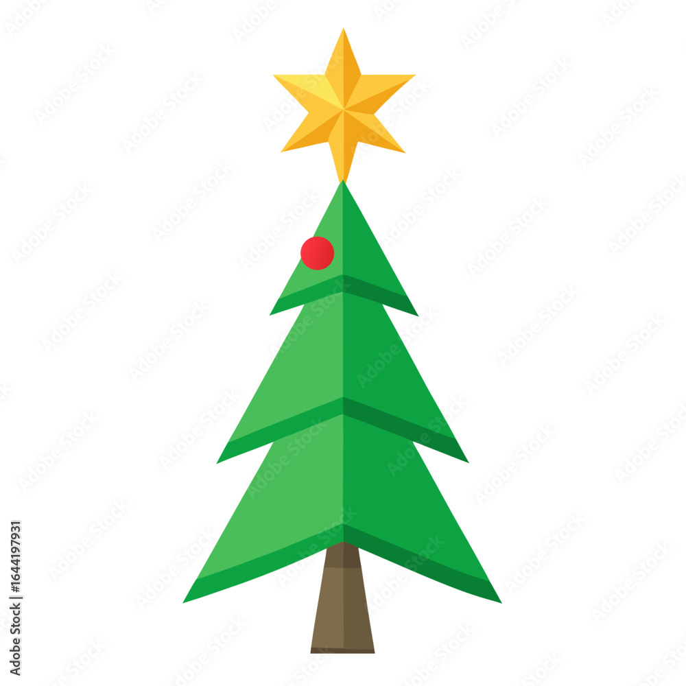 Obraz premium Christmas Tree Topper on White Background