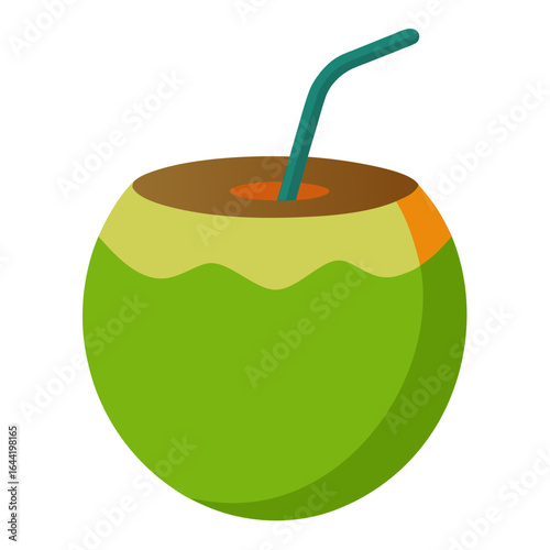 Coconut Drink on White Background