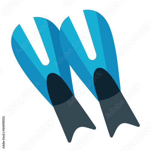 Diving Fins on White Background