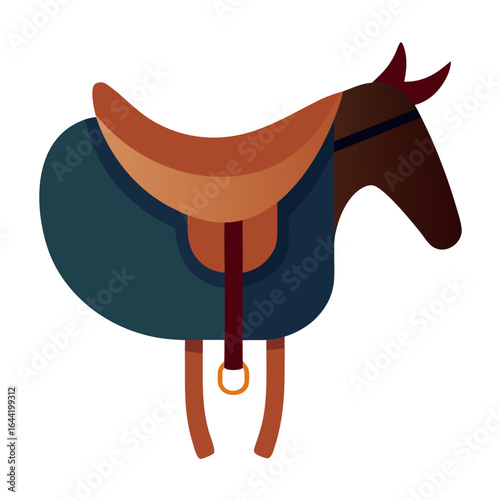 Equestrian Saddle on White Background