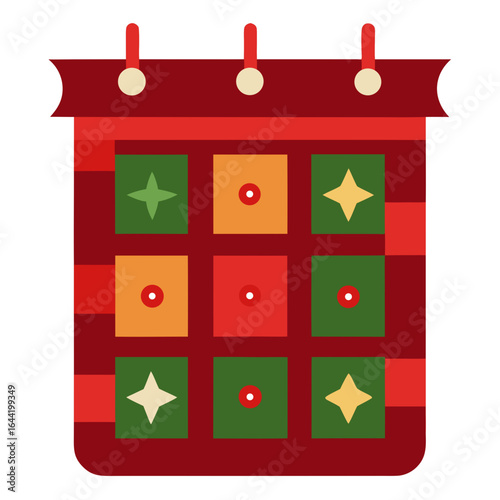 Fabric Advent Calendar on White Background