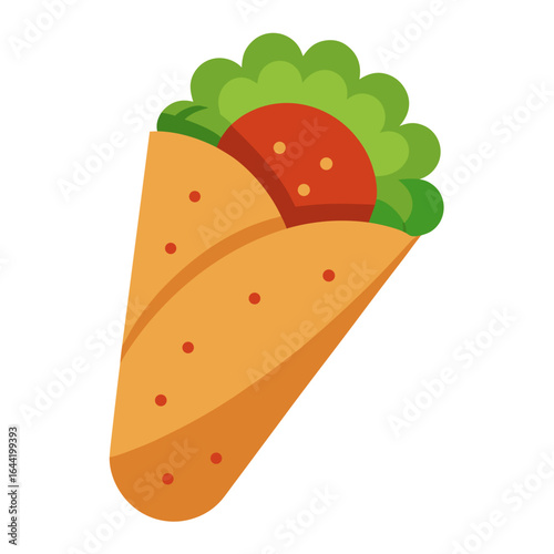 Falafel Wrap on White Background