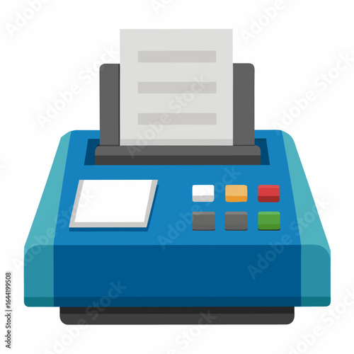 Fax Machine on White Background