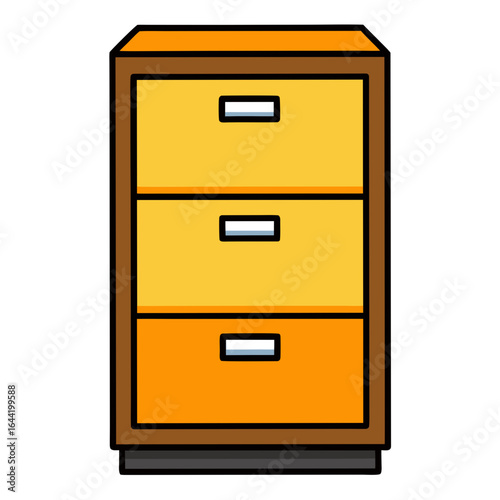 Filing Cabinet on White Background