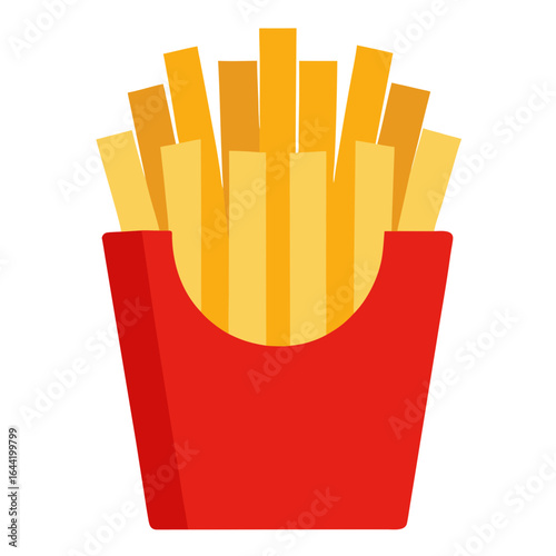 French Fries on White Background