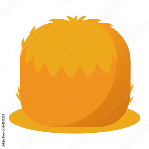 Hay Bale on White Background