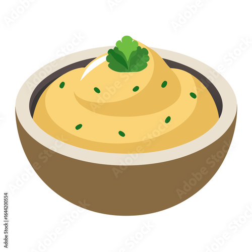 Hummus Dip on White Background